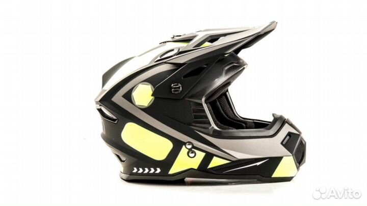 Шлем мото кроссовый hizer J6801 #1 (L) gray/lemon