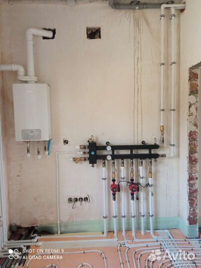 Монтаж системы отопления и водоснабжения