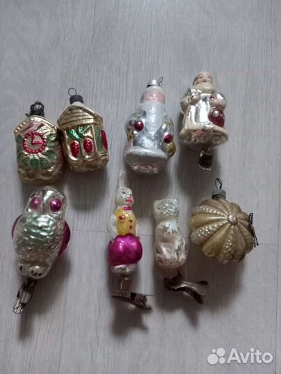 Ёлочные игрушки ссср, стеклярус бусы
