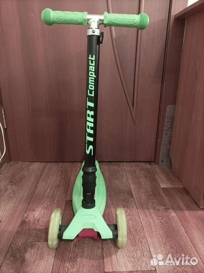 Самокат детский трехколесный светящиеся колеса