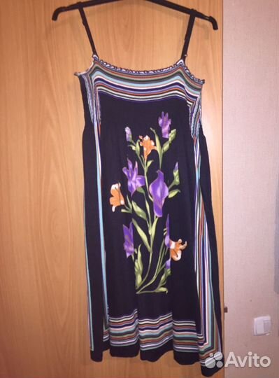Платье сарафан с ирисами