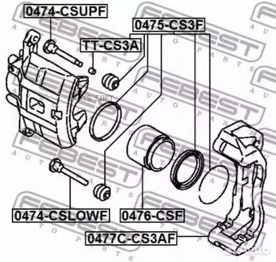 Febest 0477C-CS3AF Скоба переднего тормозного супп