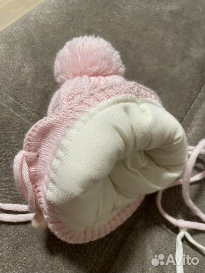 Зимняя шапка на девочку 1 месяц