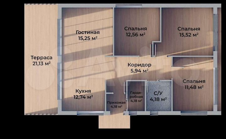 Дом 79 м² на участке 5 сот.