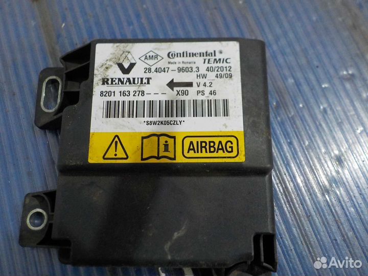 Блок air bag renault logan