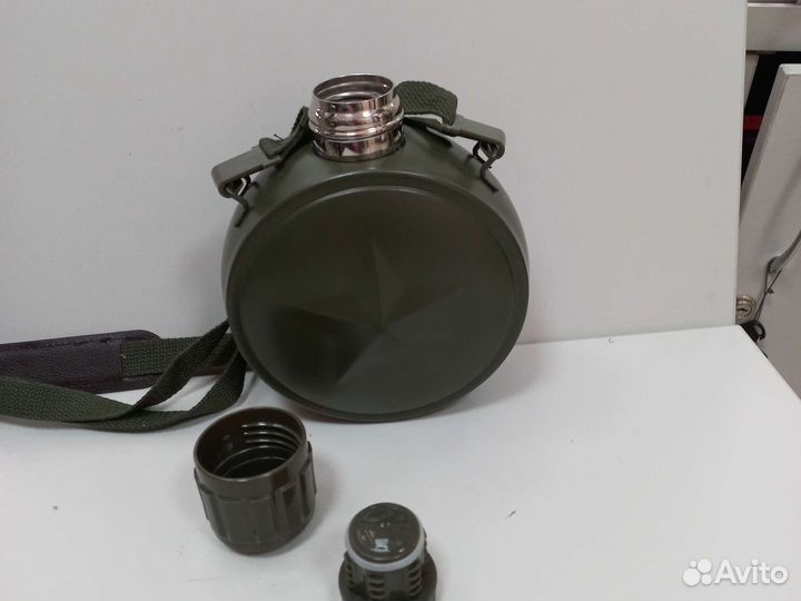 Фляжка тактическая нержавейка с компасом