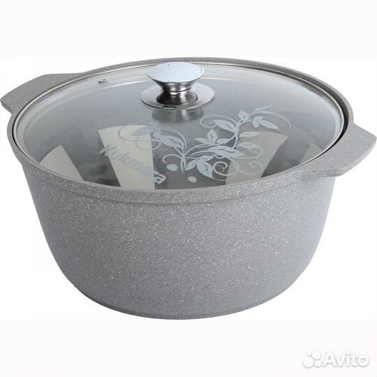Кастрюля-жаровня 5л со стеклянной крышкой, ап (св