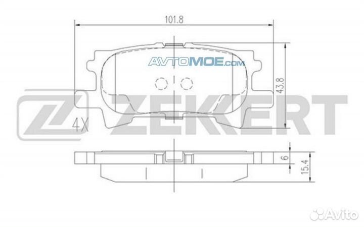 Колодки торм. диск. задн. Lexus RX 300 (MCU35 ) 03