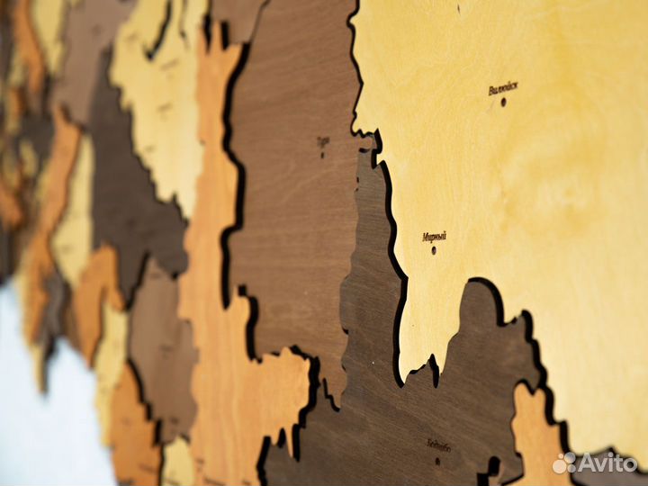 Карта России из дерева Казань