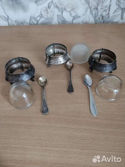 Солонка,горчичница СССР, мельхиор