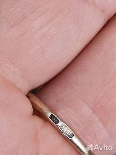 Серебряное кольцо 875 пробы корунд