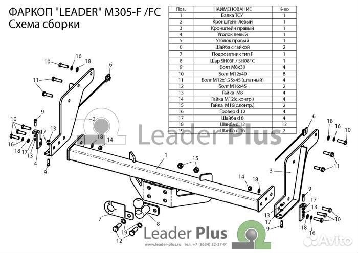 Фаркоп mazda BT-50 2007- \ ford ranger Шар F