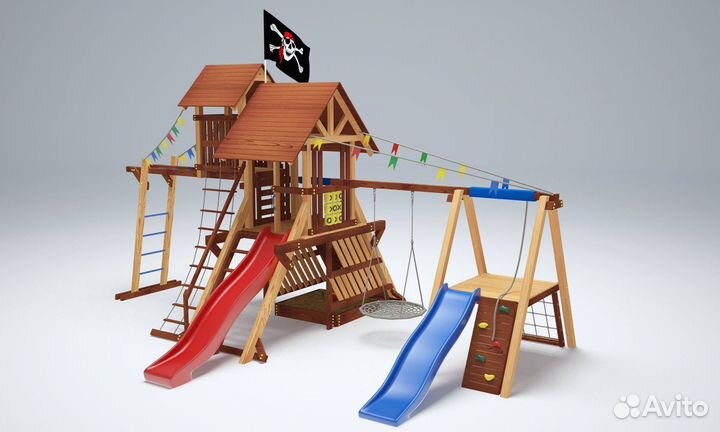 Детский комплекс песочница горка качели доставка