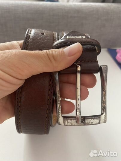 Ремень кожаный коричневый Corneliani