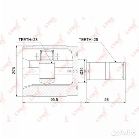 Lynxauto CI3735 шрус внутренний перед лев