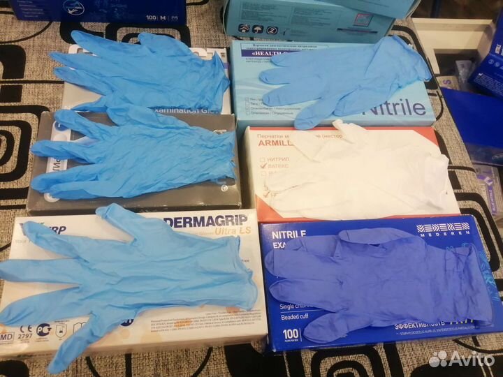 Перчатки нитрил, латекс