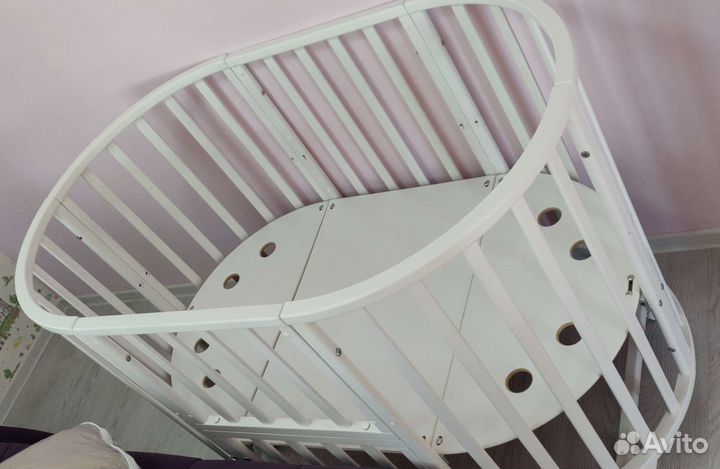 Кроватка трансформер круглая/овальная