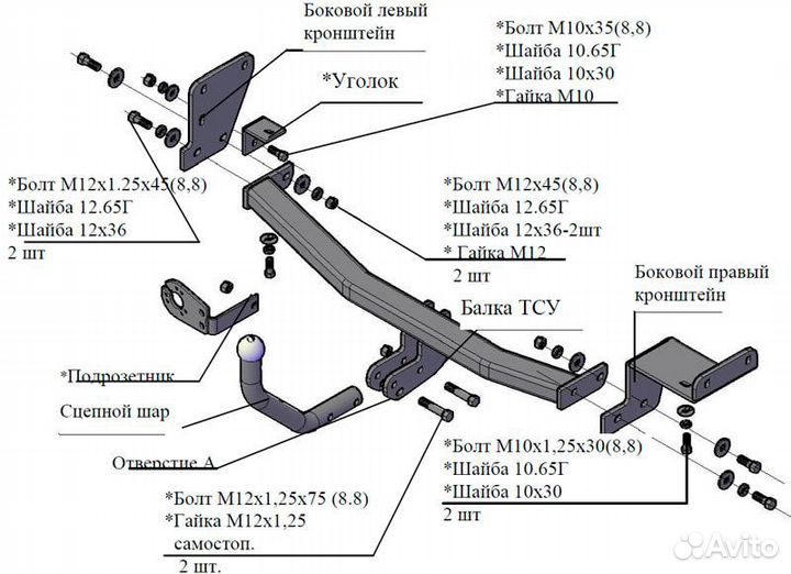 Фаркоп на KIA Сee’d,Hyundai I30,i35