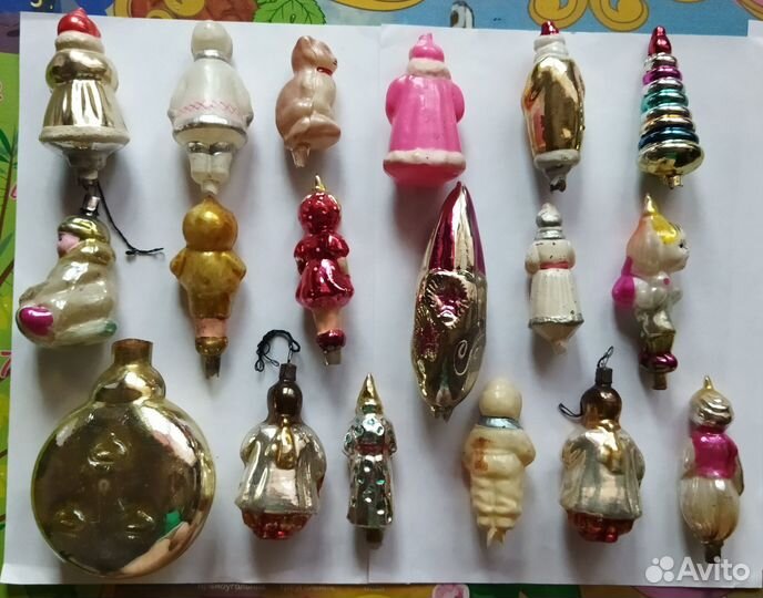 Елочные игрушки СССР №8 девочка с куклой кокованя