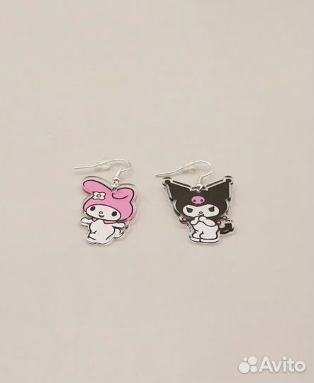 Серьги Аниме с Hello Kitty и Kuromi