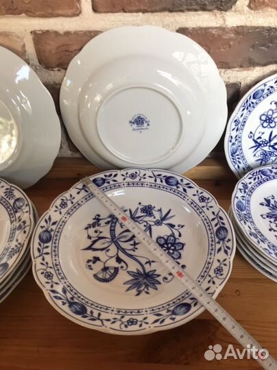 Тарелки синий лук, луковый узор Германия