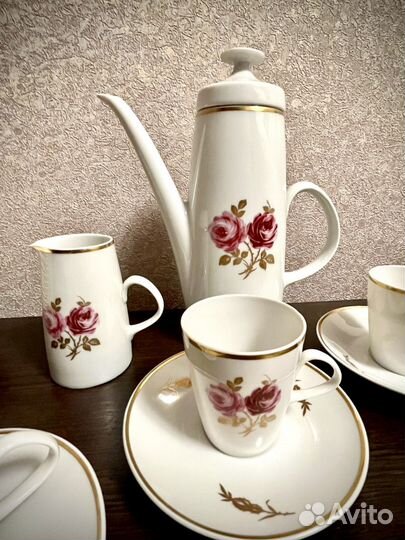 Немецкий кофейный сервиз «Роза»