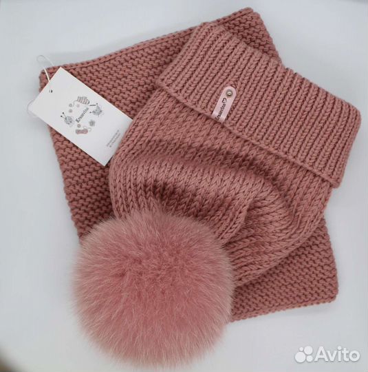 Комплект шапка и снуд