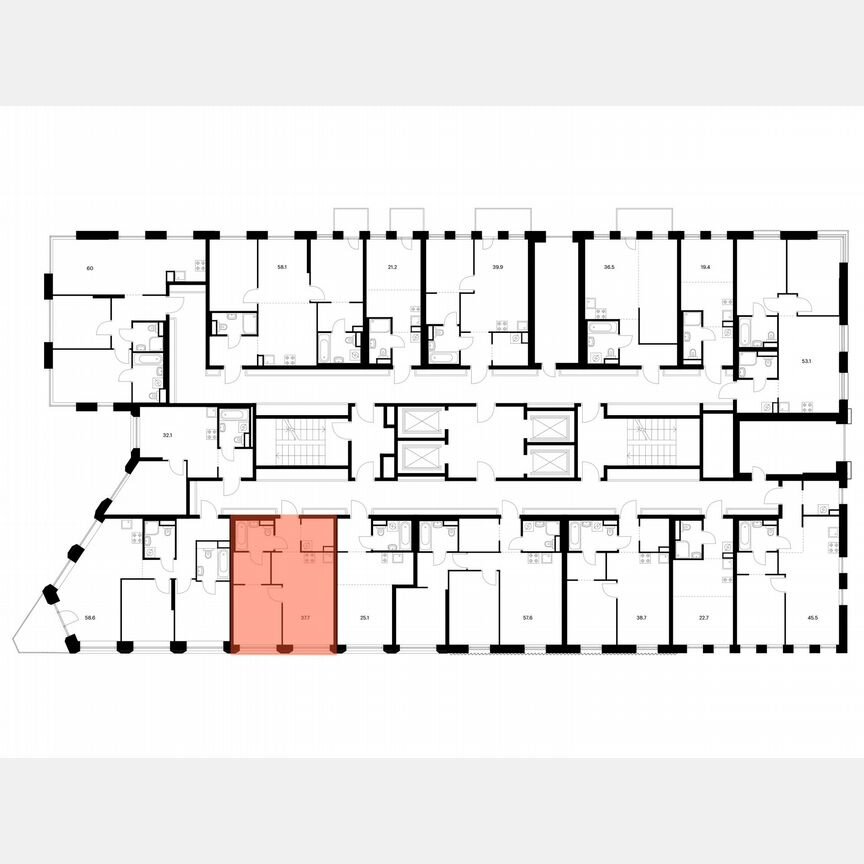 1-к. квартира, 37,7 м², 8/39 эт.