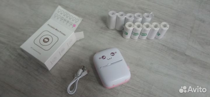 Мини принтер с бумагой