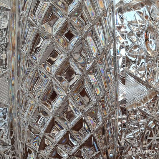 Большая хрустальная ваза для цветов Дятьково новая