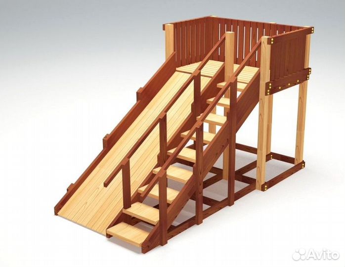 Зимняя деревянная горка 