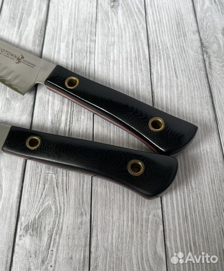 Набор дамасских ножей Шеф и Сантоку