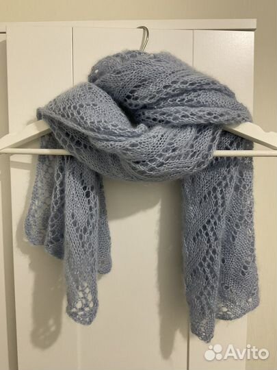 Вязаный шарф из мохера ручной работы