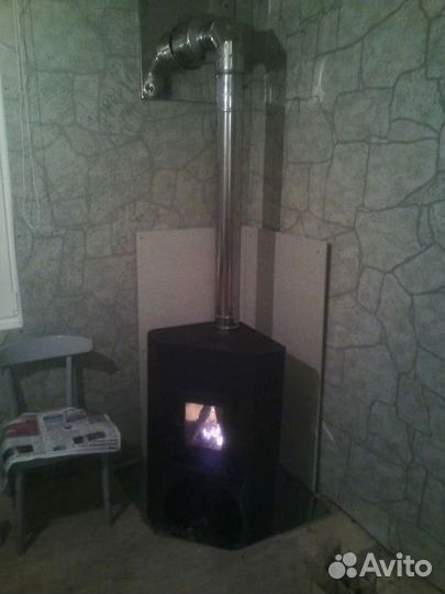 Печь камин на дровах