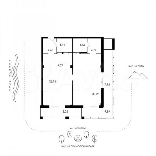 2-к. апартаменты, 112 м², 8/12 эт.