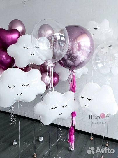 Оформление комнаты воздушными шарами на выписку