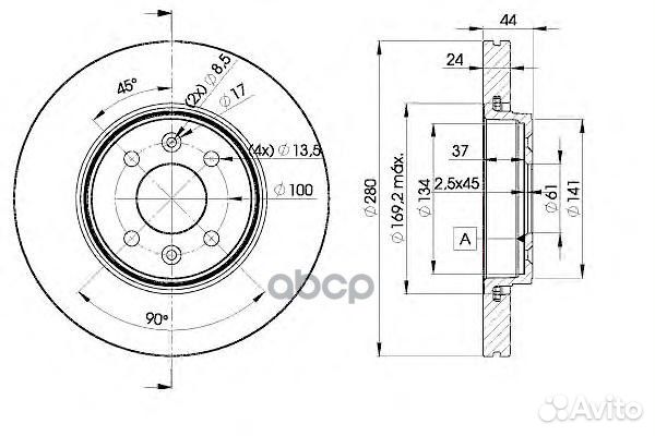 78BD7829-2 к-кт дисков тормозных передних 2шт