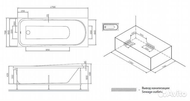 Панель Am.Pm Like W80A-170-070W-P фронтальная