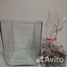 Аквариум с камешками с пляжей Крыма Бутель -20 лит