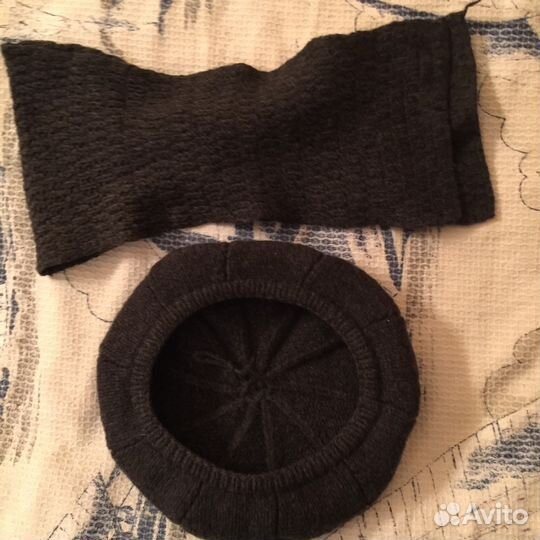 Новый шерстяной набор берет и шарф