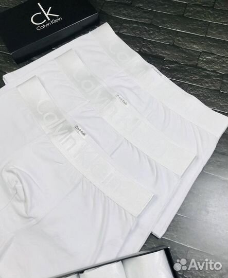 Трусы мужские боксеры белые calvin klein арт.300