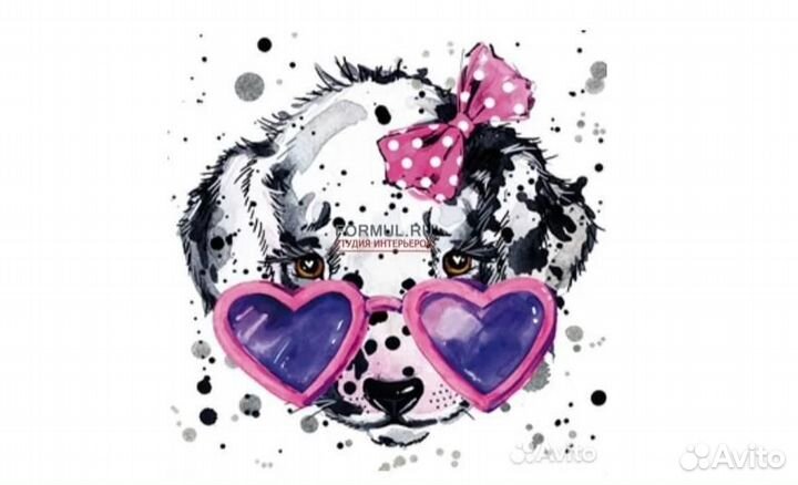 224115 Панно Cagnolina con gli occhiali a cuore