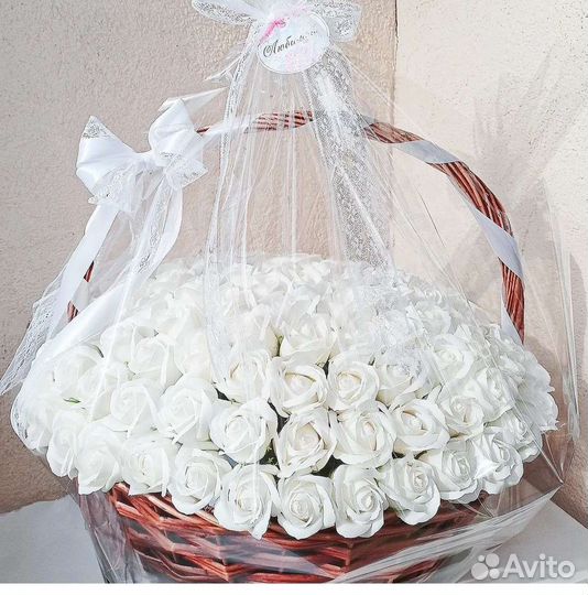 Букет из 101,55 мыльных роз юбилей свадьба