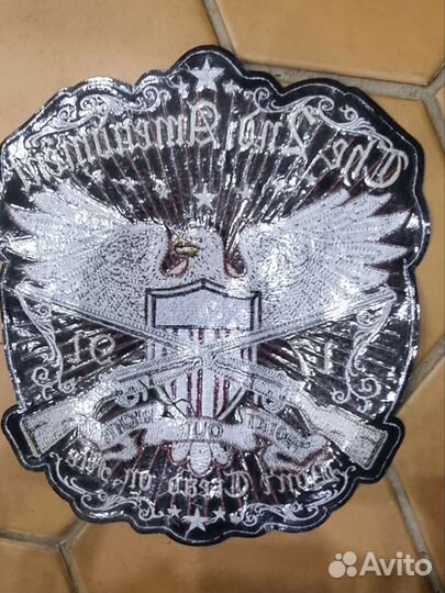 Большая нашивка на куртку байкерска самоклейка