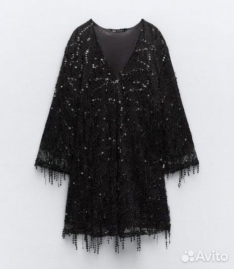 Zara Платье с пайетками, новое, М