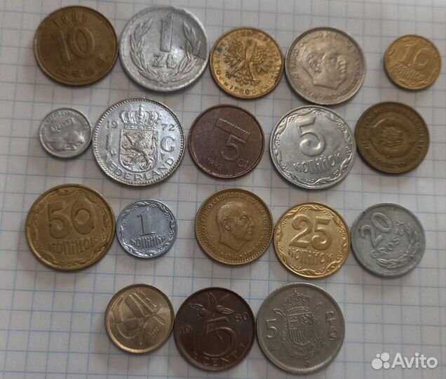М 100 Иностранные монеты опт. Без повторов