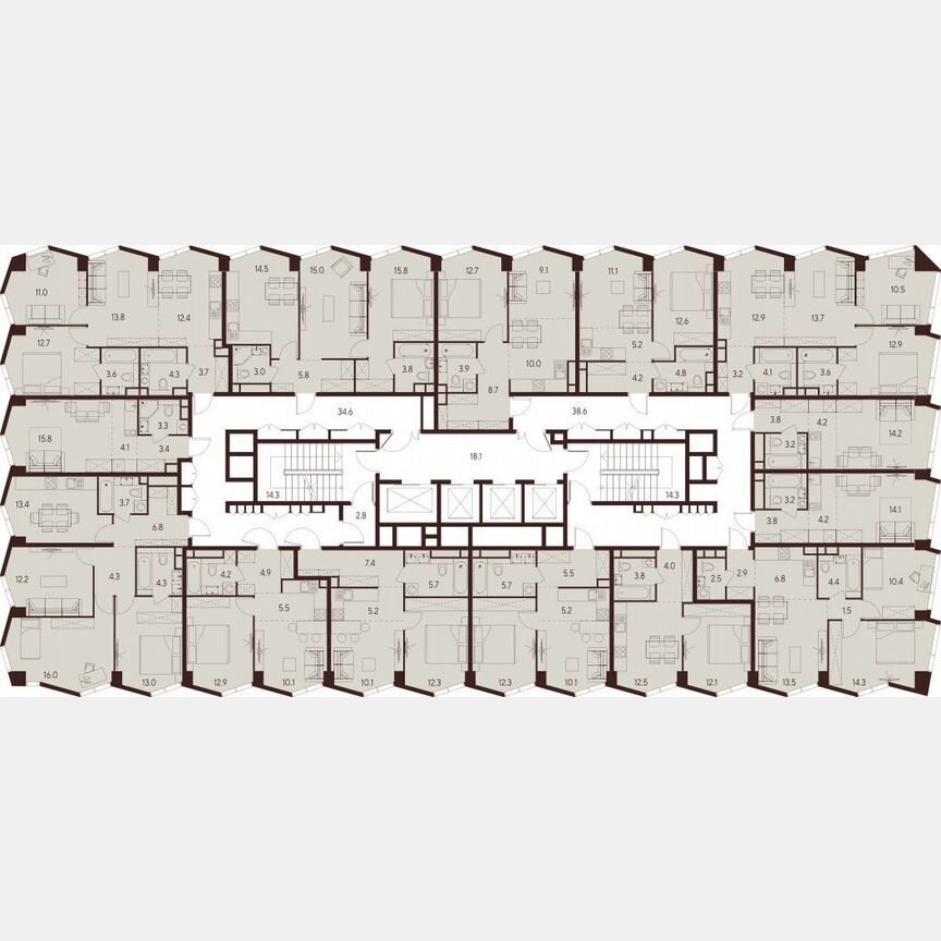 1-к. квартира, 44,4 м², 3/26 эт.