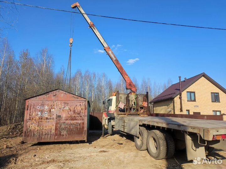 Аренда и услуги манипулятора, стрела 7 т, 13 м, борт 12 т, 7.2 м