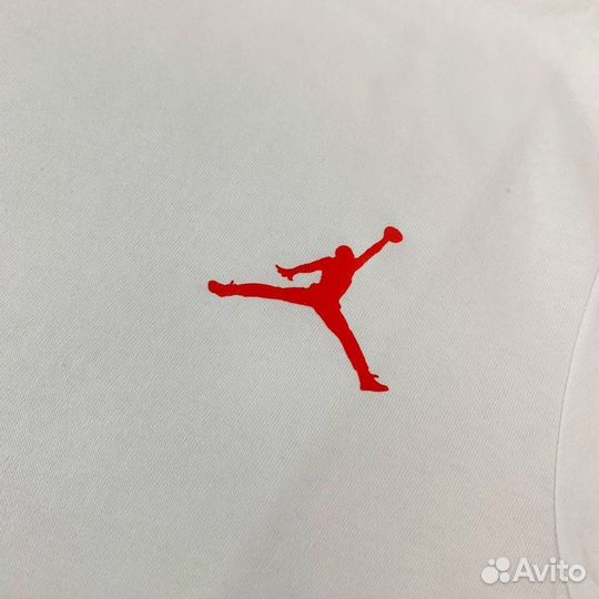 Футболка nike air jordan red logo белая