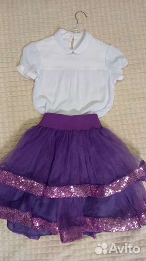 Белоснежная блузка на рост 122-128